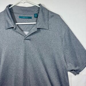 Perry Ellis Polo Shirt Heather‎ Gray Short Sleeve Casual Sz XL